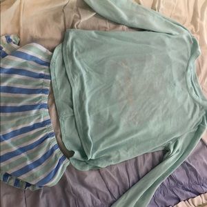 Long sleeve and shorts PJ set.